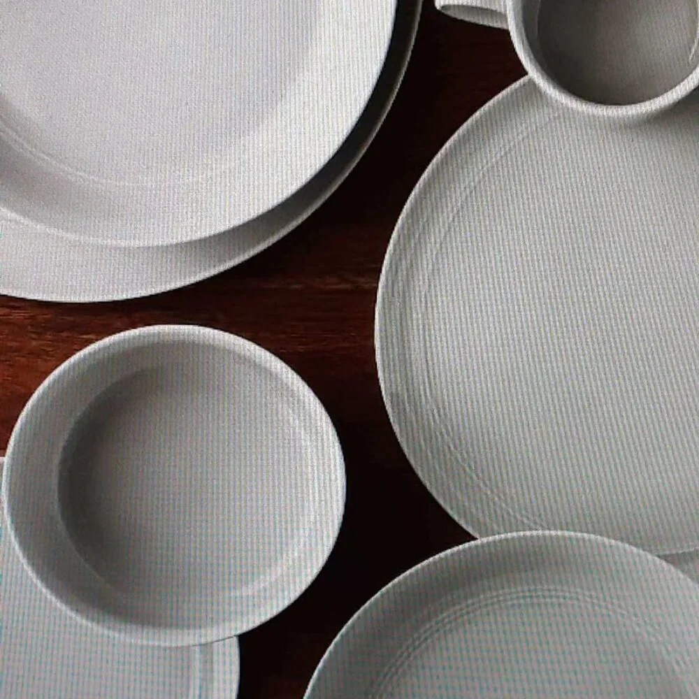 Crate&Barrel Light Grey Coffee Mugs - set of (4)